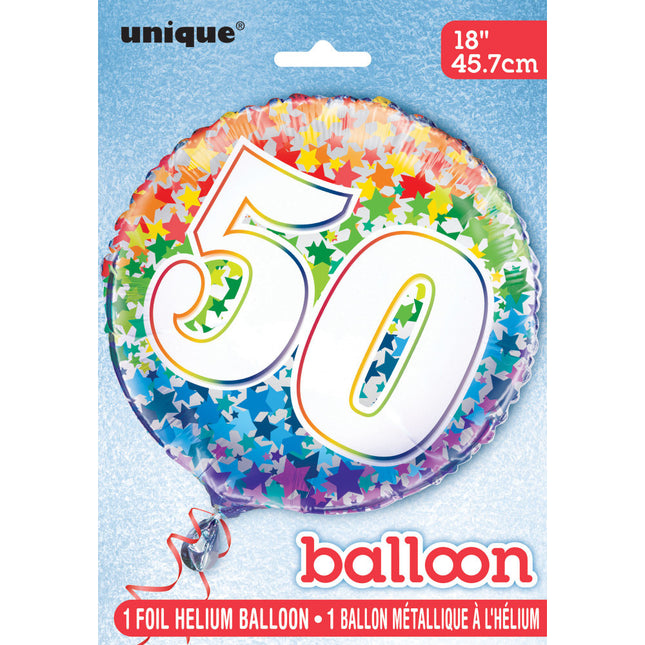 Heliumballon 50 Jahre Sterne leer