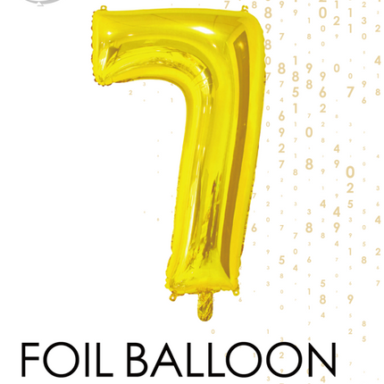 Folienballon Figur 7 Gold 66cm