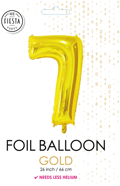 Folienballon Figur 7 Gold 66cm