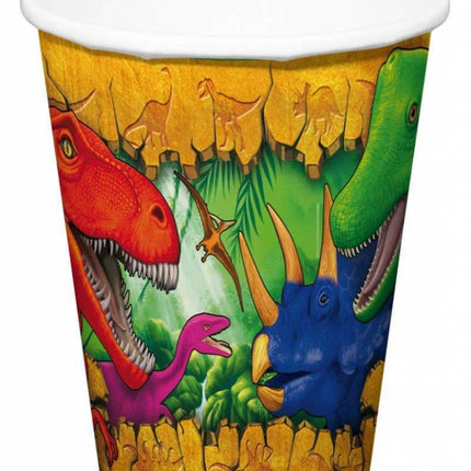 Dinosaurier Becher aus Karton 250ml 6 Stk.