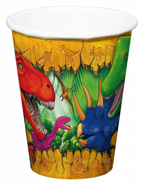 Dinosaurier Becher aus Karton 250ml 6 Stk.