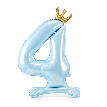 Folienballon Figur 4 Hellblau Standard Leer 84cm