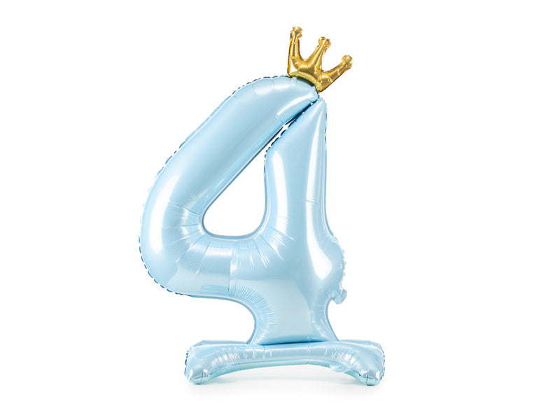 Folienballon Figur 4 Hellblau Standard Leer 84cm