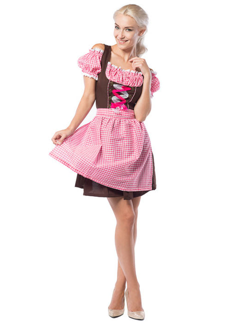 Dirndlkleid Oktoberfest Rosa Braun