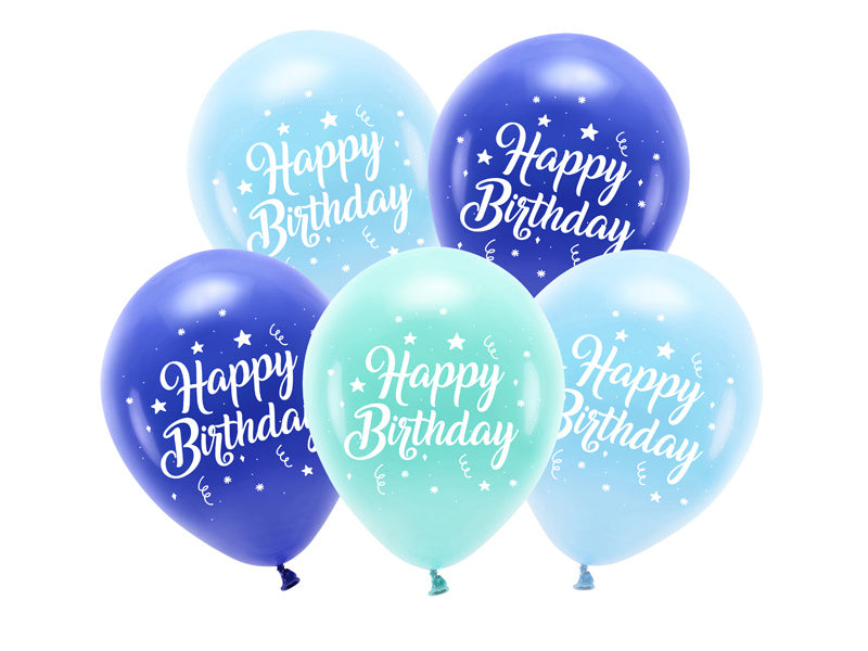 Happy Birthday Ballons Blau 26cm 5Stk