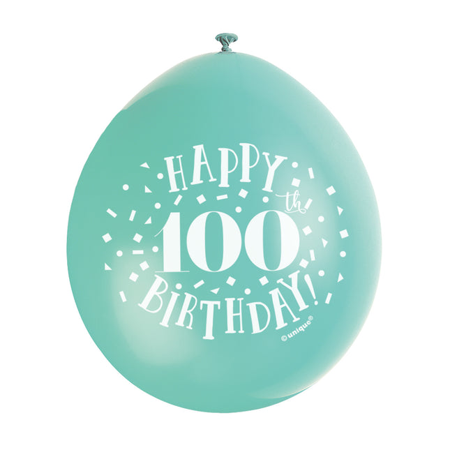 Luftballons Happy Birthday 100 Jahre 28cm 10Stk