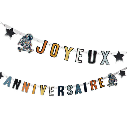 Space Party Buchstabengirlande Yoyeux Anniversaire 2.5m