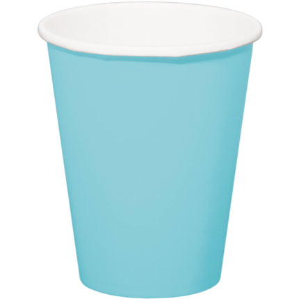 Hellblaue Becher aus Pappe 350ml 8 Stk.