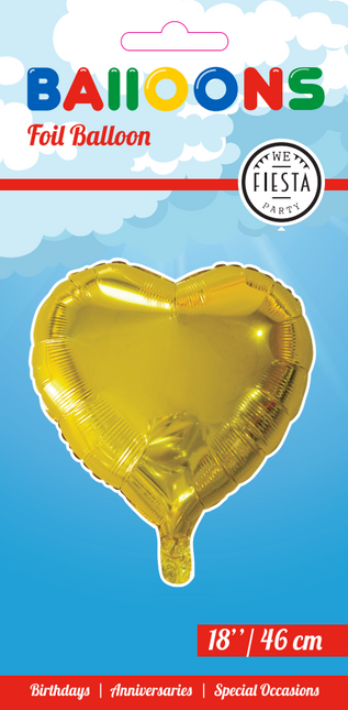 Helium Ballon Herz Gold 45cm leer