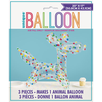 Hund Ballon Farbig 76cm