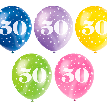 Ballons 50 Jahre Konfetti 30cm 5Stück