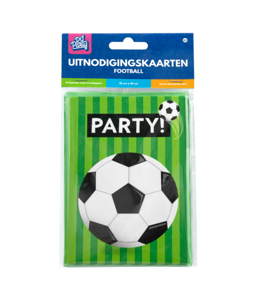 Fußball Einladungen Grün 6Stück