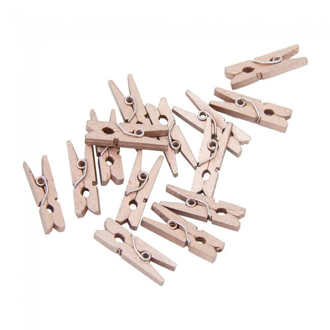 Mini Heringe Holz Rose Gold 24Stk