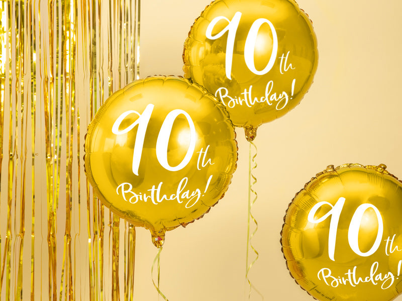 Helium Ballon 90Th Geburtstag Gold Leer 45cm