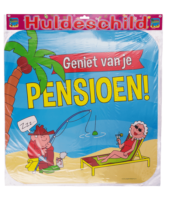 Türschild Ruhestand Cartoon 50cm