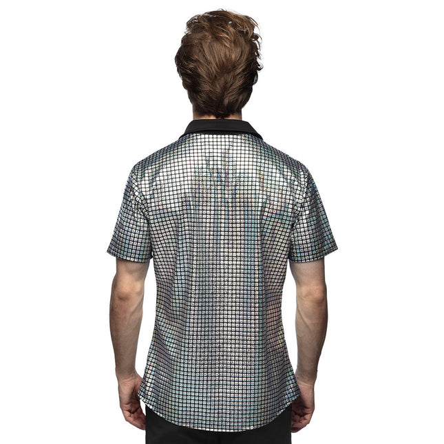 Disco Shirt Metallic Silber