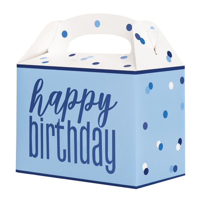 Happy Birthday Leckerli-Boxen Blau 6 Stück