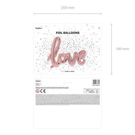 Buchstaben-Ballon-Set Liebe Rose Gold Leer 73cm