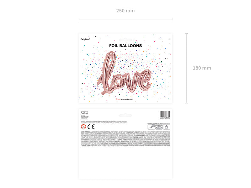 Buchstaben-Ballon-Set Liebe Rose Gold Leer 73cm