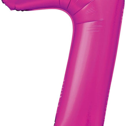 Fuchsia Nummer Ballon 7 Jahre Glanz 86cm