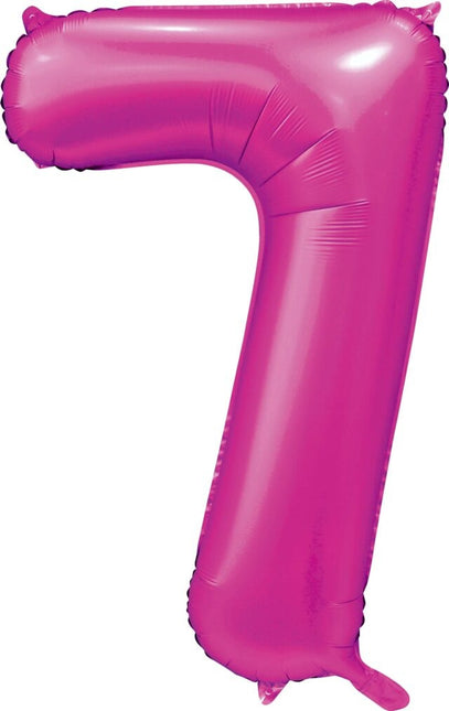 Fuchsia Nummer Ballon 7 Jahre Glanz 86cm