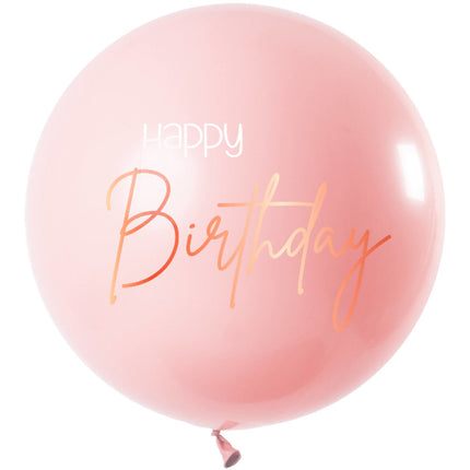 Happy Birthday Riesenballon Rosa XL 80cm