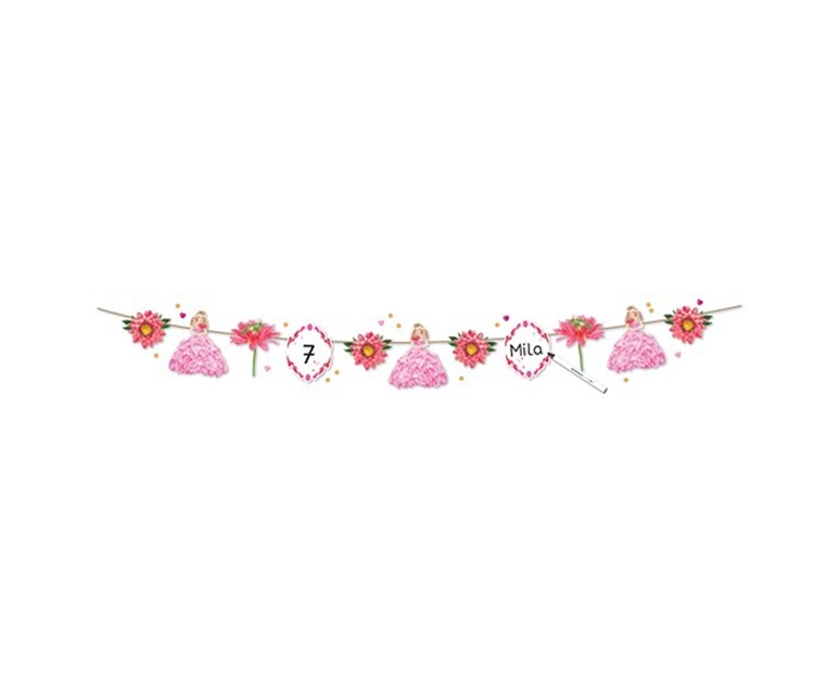 Prinzessin Girlande Grün Rosa 3,6m