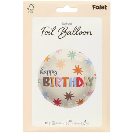 Happy Birthday Helium Ballon Bunt Leer 45cm