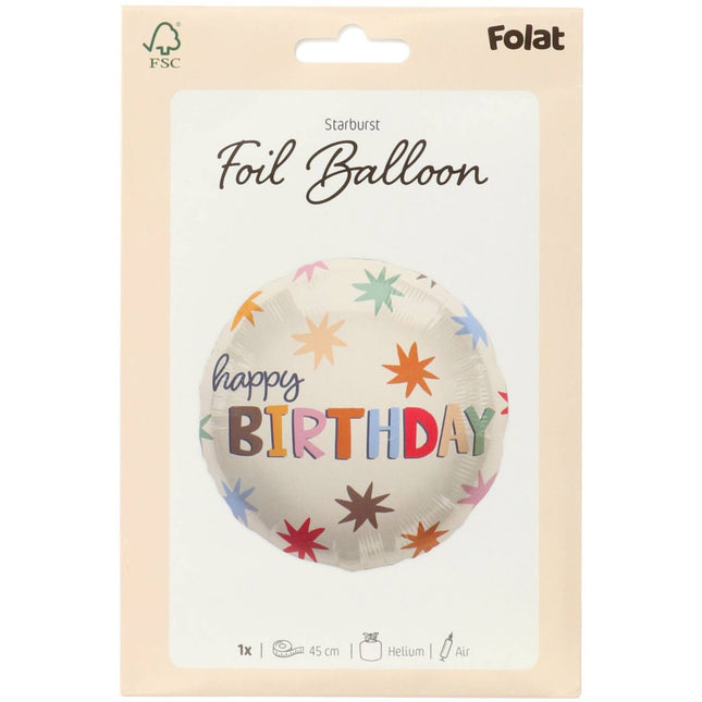 Happy Birthday Helium Ballon Bunt Leer 45cm