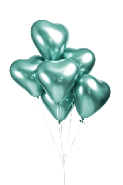 Herz Ballons Grün 30cm 6Stk