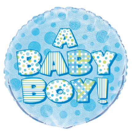 Helium Ballon A Baby Boy Blau 45cm leer