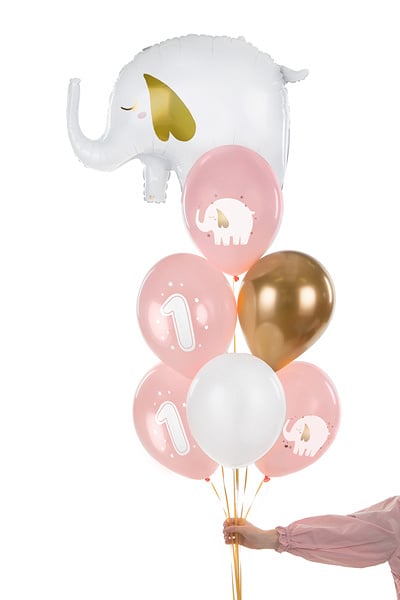 Ballons 1 Jahr Mix Rosa 30cm 6Stk