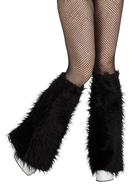 Schwarze Legwarmers Plüsch