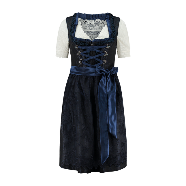 Dunkelblaues Dirndlkleid Oktoberfest Frauen 2 Stück