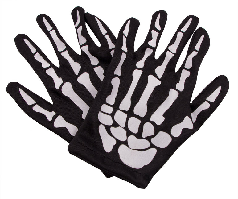 Halloween Skelett Handschuhe Kind Schwarz