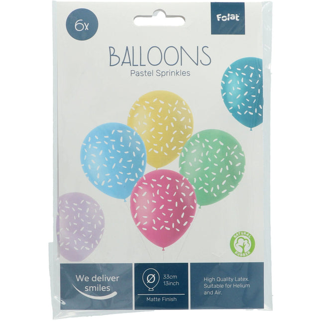 Ballons Konfetti Bunt 33cm 6Stk