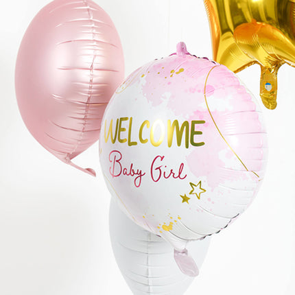 Heliumballon Welcome Girl Rosa Leer 45cm