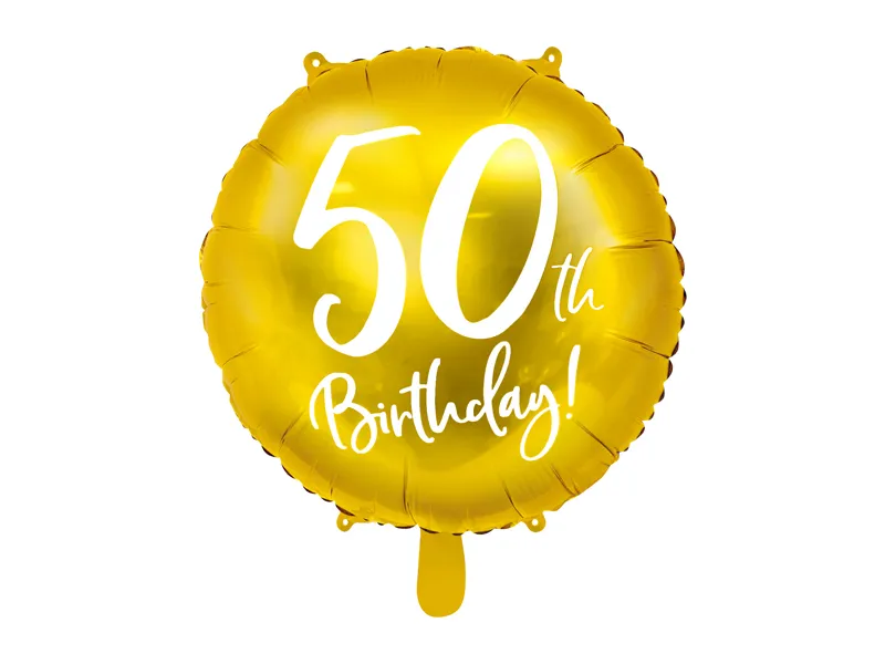 Helium Ballon 50Th Geburtstag Gold Leer 45cm