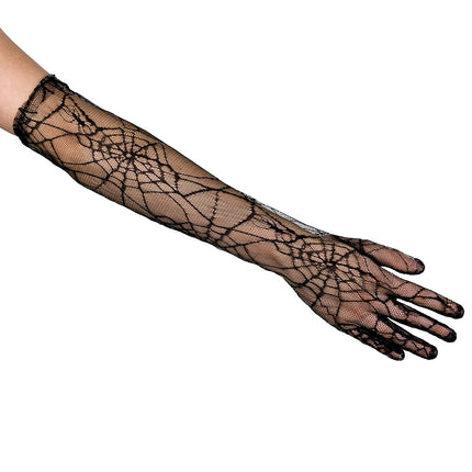 Halloween Handschuhe Spinnennetz