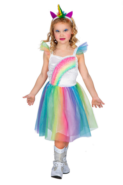 Einhorn Kleid Regenbogen Mädchen