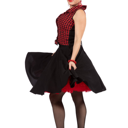 Rock N Roll 50S Kleid Schwarz Rot Damen