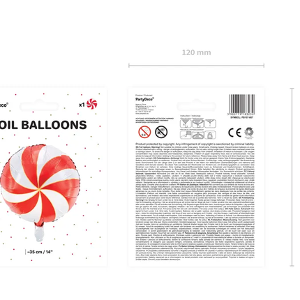 Helium Ballon Candy Rot Leer 35cm