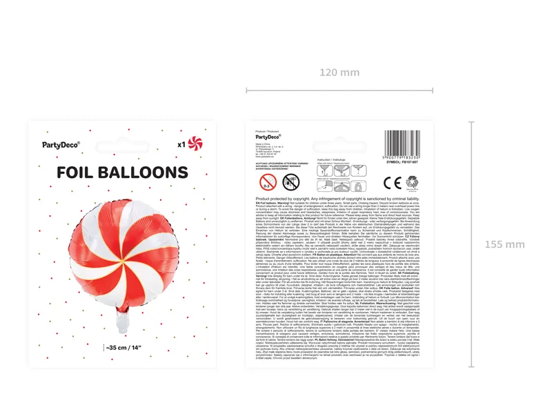 Helium Ballon Candy Rot Leer 35cm