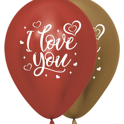 Ballons I Love You Sparkly Reflex Mix 30cm 25pcs