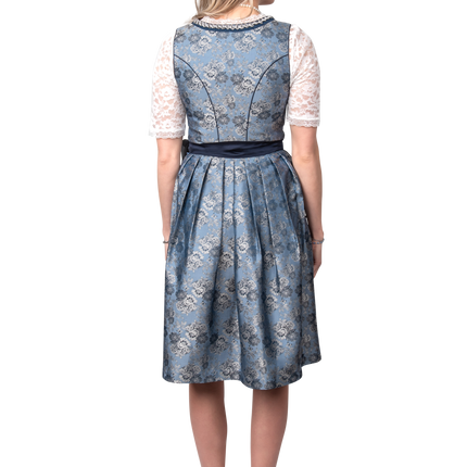 Blau Silber Dirndl Kleid Oktoberfest Damen 2 Stück