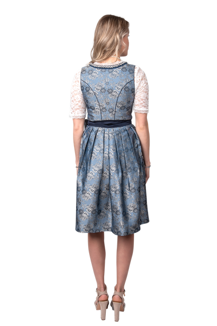 Blau Silber Dirndl Kleid Oktoberfest Damen 2 Stück