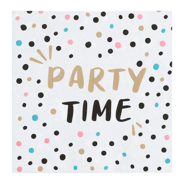 Servietten Party Time Papier 33cm 20Stück