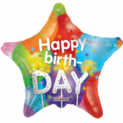 Helium Ballon Stern Happy Birthday 45cm leer