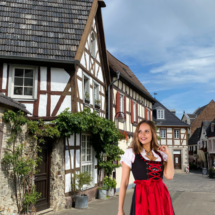 Schwarz Rotes Dirndlkleid Oktoberfest Damen