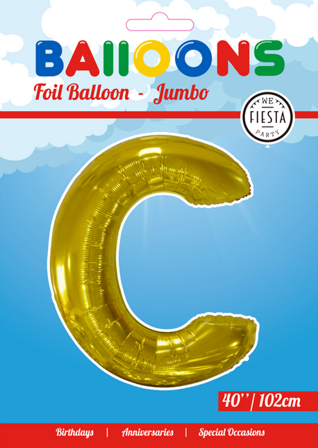 Folienballon Buchstabe C Gold XL 102cm leer